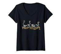 Womens Sifakas Madagascar Wildlife Zoo Animal Lemur V-Neck T-Shirt