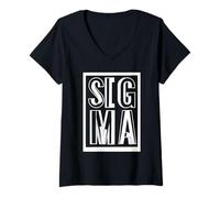 Women's Sigma Male Lone Wolf Aesthetic Minimalist Text Design V-Neck T-Shirt