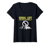 Women's Signal Lost I Found Myself - Beautiful Hiking Nature V-Neck T-Shirt