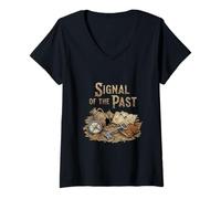 Womens Signal of The Past Metal Detecting History Explorer V-Neck T-Shirt