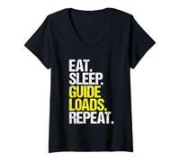 Women's Signal Person Eat Sleep Routine V-Neck T-Shirt