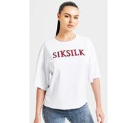Women's SikSilk Sparkle Boxy Cropped T-Shirt in White