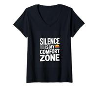 Women's Silence is My Comfort Zone Introvert Humor V-Neck T-Shirt