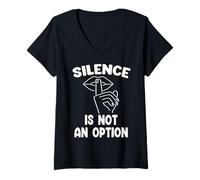Womens Silence is not an Option. Women's Right to Vote Suffrage V-Neck T-Shirt
