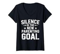 Womens Silence New Parenting Empty Nester Parents Empty Nest V-Neck T-Shirt