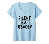 Womens Silent But Deadly V-Neck T-Shirt