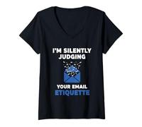 Women's Silent Judging Email Etiquette V-Neck T-Shirt