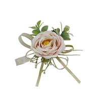 Women's Silk Rose Boutonniere for Wedding Pins Colorful Flowers Bridesmaid Marriage Accessories Corsage and Boutonniere Set for Bridesmaids, Bridal Showers(Pink Boutonniere)