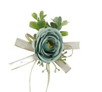 Women's Silk Rose Boutonniere for Wedding Pins Colorful Flowers Bridesmaid Marriage Accessories Corsage and Boutonniere Set for Bridesmaids, Bridal Showers(Blue Boutonniere)