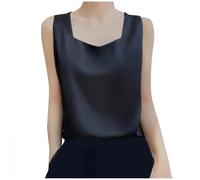 Women's Silk Satin Tank Tops Basic Camisole Vest Summer Basic Vest Shirt V Neck Vest Top Lingerie Cami Tank Tops Cami Top Dressy Silky Vest Plain Sleeveless Tops T-shirt Tees Women Vest