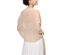 Women's Silk Shawl Wrap Pashmina for Wedding, Evening Ceremonies, Parties 180 cm x 70 cm, Apricot, 180*70 cm