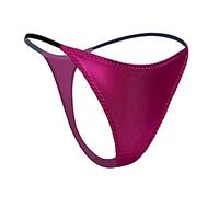 Womens Silk Spandex G-String Thong Panty, Sexy T-Back Underwear with Soft Satin (Small, Rose Violet)