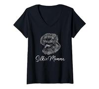 Womens Silkie Momma Chicken Gifts for Those Who Love Bantam Silkies V-Neck T-Shirt