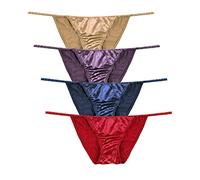 Womens Silky Sexy Satin Tangas Panties S - Plus Size Women Underwear Multi-Pack, Fire, XL