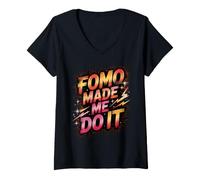 Women's Silly FOMO Made ME DO IT King Club President Crypto Queen V-Neck T-Shirt