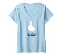Women's Silly Goose Association, Calm Before The Honk, Geese Humor V-Neck T-Shirt