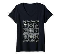 Women's Silly Goose Summer Club Vacation Quote Suns Out Honks Out V-Neck T-Shirt
