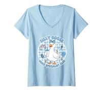 Womens Silly Goose Voice Specialist Club Funny Speech Therapy Humor V-Neck T-Shirt