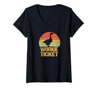 Womens Silly Here Comes Trouble Geordie Dialect Workie Ticket Goose V-Neck T-Shirt