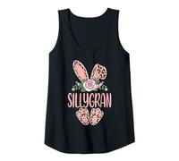 Womens SILLYGRAN Cute Leopard Bunny Ears Floral Easter Tank Top