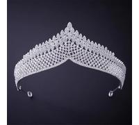 Women's Silver Color Crystal Rhinestone Crown And Tiara Wedding Hair Accessories Bridal Tiaras Hair Crown Wedding Headpiece Women Diadem Style Q