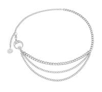 Women's Silver Moon, Sun & Star Charm Metal Link Triple Body Chain Fashion Belt Women Chain Belt Multi Layer Waist Chain Metal Belt, Adjustable Chain Belt for Pants, Skirts, Dresses, etc...