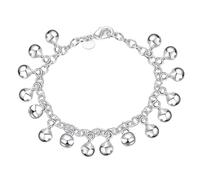 Women's Silver Plated Bell Charm Bracelet Fashionable and Elegant for Daily Wear, Parties, 925 Sterling Adjustable Bells Chain， Bracelet/Anklet For Women Girls Jingle Bead Lady Jew (Silver, One Size)