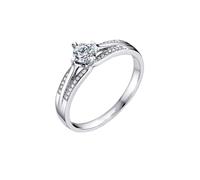 Womens Silver Rings, Pretty Rings with 0.3Ct Diamond Pt950 Size T 1/2 Gift for Women