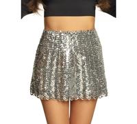 Women's silver sequin skirt