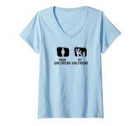 Women's Sim Racer Your Girlfriend My Girlfriend Funny Sim Racing V-Neck T-Shirt