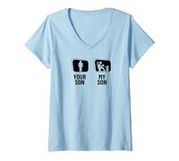 Women's Sim Racer Your Son My Son Dad Mom Funny Sim Racing V-Neck T-Shirt