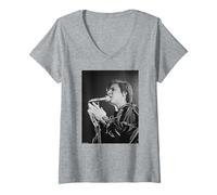 Womens Simon Le Bon Duran Duran Singer 1980 by Virginia Turbett V-Neck T-Shirt
