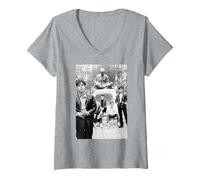 Womens Simple Minds Band Photo By Virginia Turbett V-Neck T-Shirt