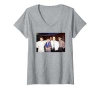 Womens Simple Minds Jim Kerr Band 1980s by Virginia Turbett V-Neck T-Shirt