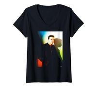 Women's Simple Minds Jim Kerr Portrait By AJ Barratt V-Neck T-Shirt