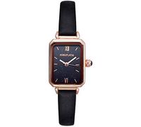Women's Simple Retro Classic Watch, Rectangular Dial Leatherette Stainless Steel Strap, Pointer Type Watch, Easy Reader Watch Womens Accessories for Ladies Maiden,A