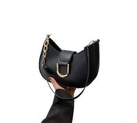 Womens Simple Underarm Bag Vintage Crescent Style Perfect for Everyday Use (Black)
