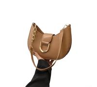 Womens Simple Underarm Bag Vintage Crescent Style Perfect for Everyday Use (Brown)
