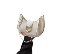 Womens Simple Underarm Bag Vintage Crescent Style Perfect for Everyday Use (White)