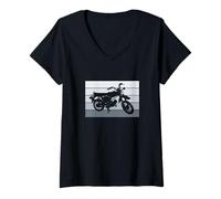 Women's Simson DDR Moped Two-Stroke S51 Vintage Graphic V-Neck T-Shirt