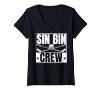 Womens Sin Bin Crew Ice Hockey Player Penalty Box Men V-Neck T-Shirt