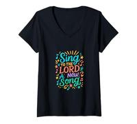 Womens Sing to The Lord A New Song V-Neck T-Shirt
