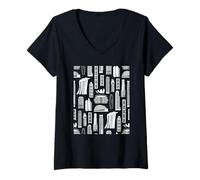 Womens Singapore's Famous Asian City Landmarks Art Singapore Lover V-Neck T-Shirt