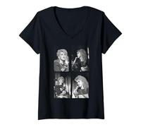 Womens Singer Cyndi Lauper Live Shots By Allan Ballard V-Neck T-Shirt