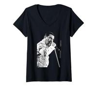 Womens Singer Freddie Mercury Queen In Newcastle Magic Tour 1986 V-Neck T-Shirt
