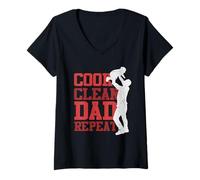 Women's Single Dad Cook Clean Dad V-Neck T-Shirt