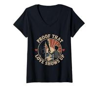 Women's Single Dad Proof that Love Shows Up V-Neck T-Shirt