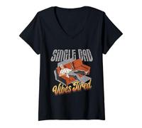 Women's Single Dad Vibes Tired V-Neck T-Shirt