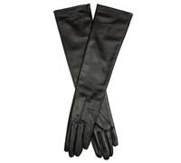 Women's Single-Point Long Above-Elbow Lined Leather Gloves - BLACK / L