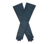 Women's Single-Point Long Above-Elbow Lined Leather Gloves - BLUEBERRY / S